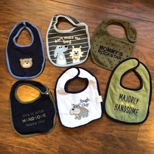 💥3/$10- Set of 6 Boy Bibs